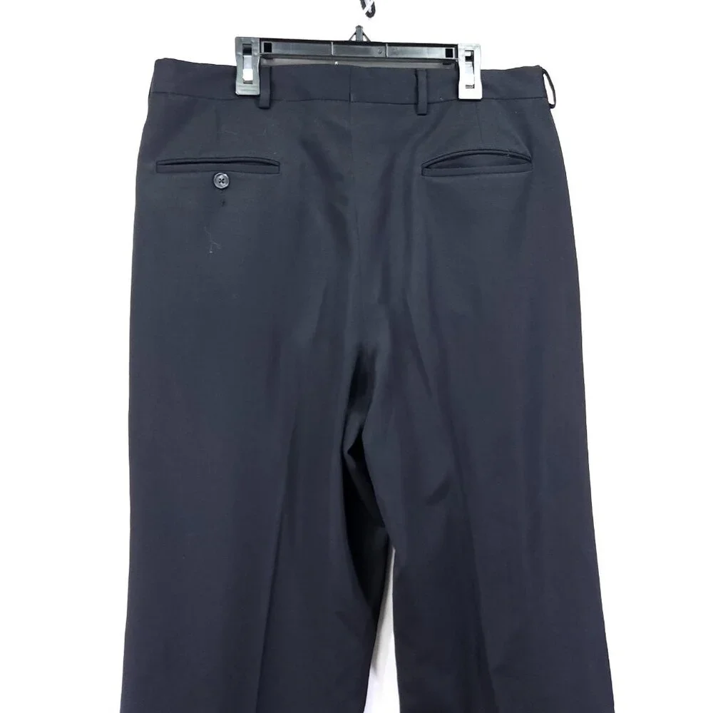 Corbin Pleated Men Dress Pant 32x33 Black With Pockets Winston International